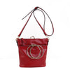 Izzy and Ali Vegan Leather Handbags - Dual Ring Medium Bucket Bag Red