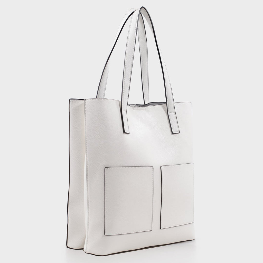 Izzy and Ali Vegan Leather Handbags - Cory Tote in white