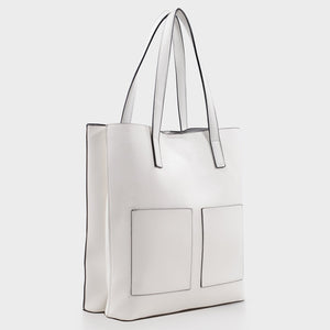 Izzy and Ali Vegan Leather Handbags - Cory Tote in white