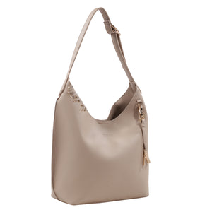 Izzy and Ali Vegan Leather Handbags - Chic Tote Taupe