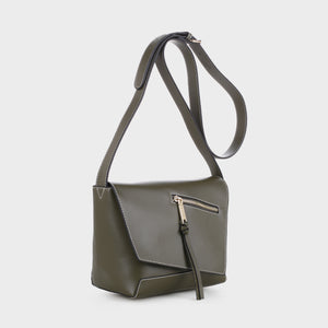 Izzy and Ali Vegan Leather Handbags - Taranto Crossbody Olive