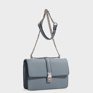 Izzy and Ali Vegan Leather Handbags - Amy Shoulder in sky blue