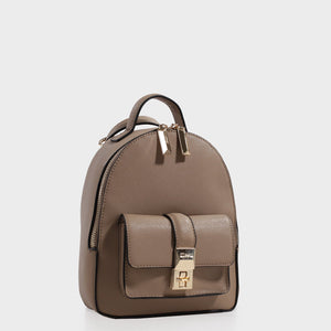 Izzy and Ali Vegan Leather Handbags - Amy Backpack in taupe