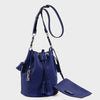 Izzy and Ali Vegan Leather Handbags - Ali Drawstring in blue