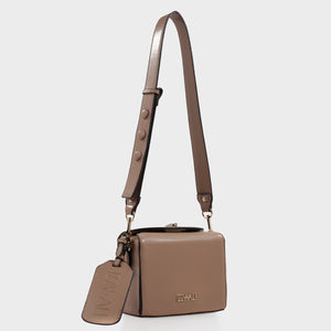 Izzy and Ali Vegan Leather Handbags - Alma Shoulder in taupe