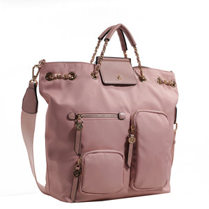 Izzy and Ali Vegan Leather Handbags - Firenze Drawstring Blush