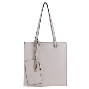 Izzy and Ali Vegan Leather Handbags - Tote with Clutch White