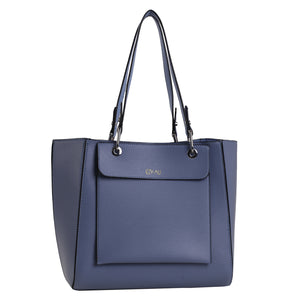 Izzy and Ali Vegan Leather Handbags - Chic Tote Blue