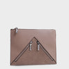 Izzy and Ali Vegan Leather Handbags - Agnes Clutch in taupe