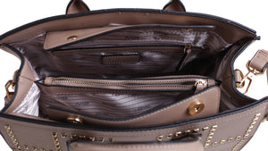 Izzy and Ali Vegan Leather Handbags - Large Studded Satchel 