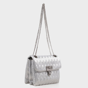 Izzy and Ali Vegan Leather Handbags - Adele Shoulder in silver