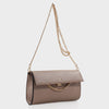 Izzy and Ali Vegan Leather Handbags - Caramel Clutch in taupe