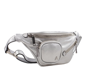 Izzy and Ali Vegan Leather Handbags - Chic Fanny Silver