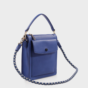 Izzy and Ali Vegan Leather Handbags - Courtney Shoulder in blue