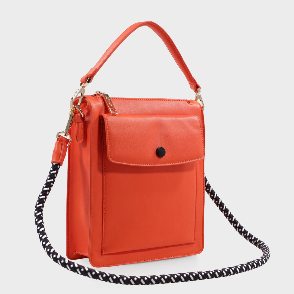Izzy and Ali Vegan Leather Handbags - Courtney Shoulder in orange