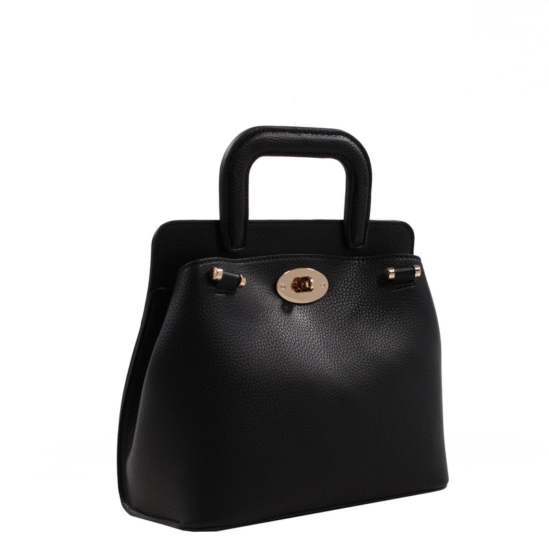 Izzy and Ali Vegan Leather Handbags - Classic Mini Satchel Black