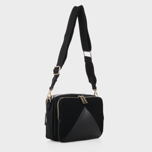 Izzy and Ali Vegan Leather Handbags - Monza Crossbody in black