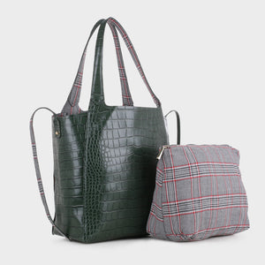 Izzy and Ali Vegan Leather Handbags - Palermo Tote Green
