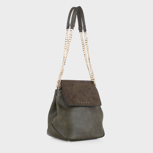 Izzy and Ali Vegan Leather Handbags - Carly Shoulder in olive