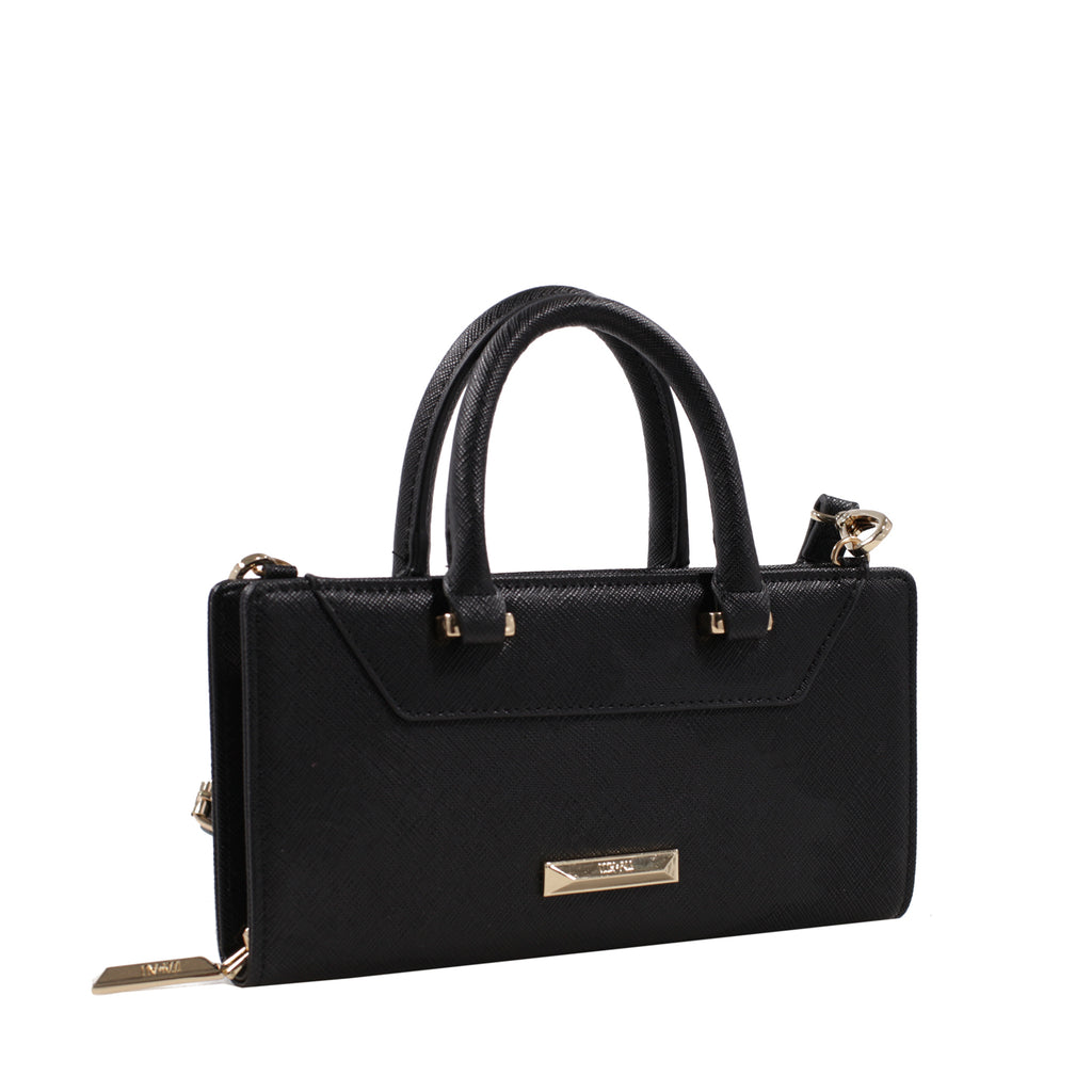 Izzy and Ali Vegan Leather Handbags - Chic Wallet Clutch Black