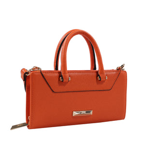 Izzy and Ali Vegan Leather Handbags - Chic Wallet Clutch Orange